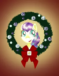 Size: 1280x1656 | Tagged: artist:flutterluv, bust, christmas, christmas wreath, coloratura, derpibooru import, portrait, rara, safe, solo