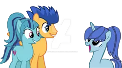 Size: 1024x575 | Tagged: artist:skittlesandponies, base used, derpibooru import, family, flash sentry, male, oc, ponified, safe, senata, shipping, sonata dusk, straight