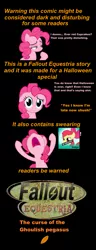Size: 1600x4163 | Tagged: safe, artist:darkoak213, derpibooru import, apple bloom, pinkie pie, earth pony, pony, comic:fallout equestria: the curse of the ghoulish pegasus, fallout equestria, fanfic, absurd resolution, comic, fanfic art, female, filly, hooves, mare, ministry mares, text
