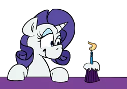Size: 891x620 | Tagged: artist:cowsrtasty, cupcake, derpibooru import, food, rarity, rarity looking at food, safe, solo