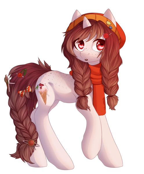 Size: 1509x1823 | Tagged: safe, artist:ponyinsideme, derpibooru import, oc, unofficial characters only, pony, unicorn, clothes, freckles, scarf, simple background, solo, transparent background