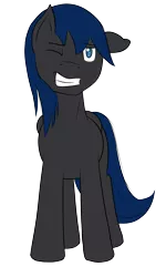 Size: 1164x1936 | Tagged: safe, artist:melodicstream, derpibooru import, oc, oc:melodic stream, unofficial characters only, pegasus, pony, 2017 community collab, derpibooru community collaboration, looking at you, one eye closed, simple background, solo, transparent background, wink