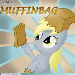 Size: 500x500 | Tagged: safe, derpibooru import, derpy hooves, pegasus, pony, female, mare, paper bags, secondary 6, solo