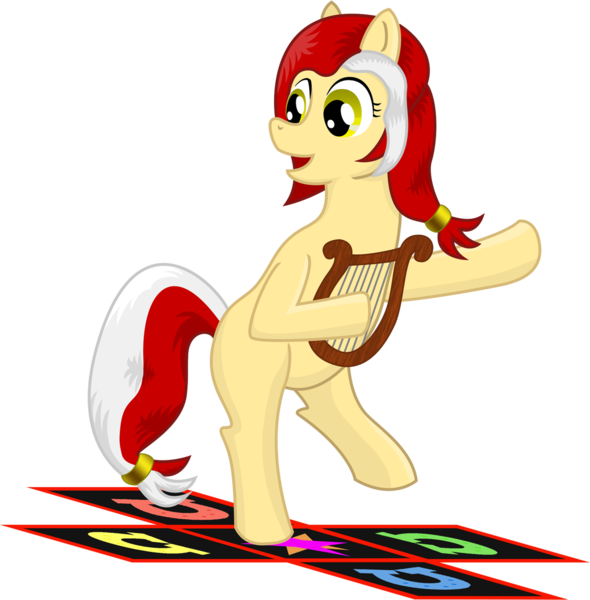 Size: 1630x1658 | Tagged: safe, artist:malte279, derpibooru import, oc, oc:colonia, unofficial characters only, earth pony, pony, cologne, dancing, lyre, mascot, simple background, solo, transparent background, trotmania