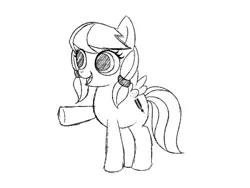 Size: 435x327 | Tagged: safe, artist:mlp-projectanarchy, derpibooru import, oc, oc:free spirit, unofficial characters only, pegasus, pony, female, filly, monochrome, solo