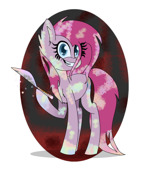 Size: 2400x2905 | Tagged: artist:xxsunsetshimmer23xx, derpibooru import, female, grimdark, hoof hold, knife, pinkamena diane pie, pinkie pie, simple background, solo, transparent background