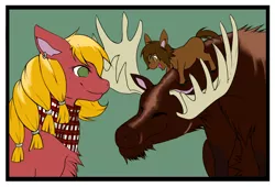 Size: 1250x850 | Tagged: safe, artist:tartaurus, derpibooru import, oc, oc:cesla, oc:daisy sweet, oc:tartaurus, unofficial characters only, moose, pony