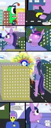 Size: 2560x6400 | Tagged: absurd resolution, anthro, artist:fifofun, city, comic, crushing, derpibooru import, feet, giantess, godzilla (series), macro, oc, oc:twizilla, plantigrade anthro, sandals, semi-grimdark, twilight sparkle, unofficial characters only