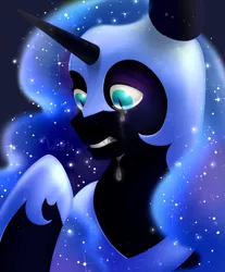 Size: 1024x1237 | Tagged: artist:furuwaru, crying, derpibooru import, nightmare moon, safe, solo