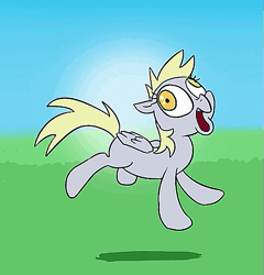 Size: 523x544 | Tagged: safe, artist:doublewbrothers, derpibooru import, derpy hooves, pony, animated, animated at source, creative solution, food, gif, meme, morph, muffin, silly, silly pony, solo, that pony sure does love muffins