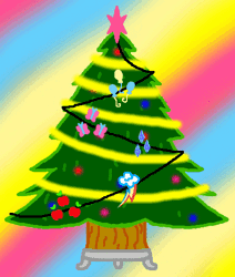 Size: 428x504 | Tagged: animated, artist:barbra, christmas tree, cutie mark, derpibooru import, gif, mane six cutie marks, safe, tree