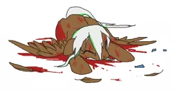 Size: 700x375 | Tagged: abuse, blood, broken wing, derpibooru import, female, grimdark, ms paint, nosebleed, oc, oc abuse, oc:lynn, prone, solo, unofficial characters only