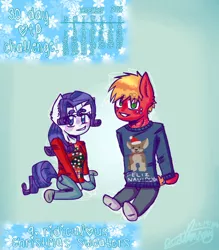 Size: 488x556 | Tagged: 30 day otp challenge, anthro, artist:fluffyrainbowkitty, big macintosh, clothes, cute, derpibooru import, height difference, male, rarimac, rarity, safe, shipping, straight, winter