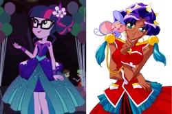 Size: 1302x864 | Tagged: safe, derpibooru import, sci-twi, twilight sparkle, equestria girls, legend of everfree, anthy himemiya, clothes, comparison, crystal gala, dress, revolutionary girl utena