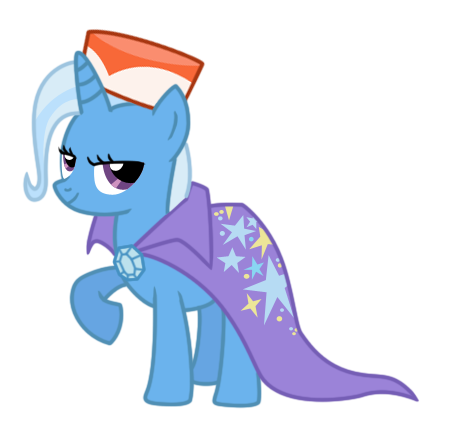 Size: 452x444 | Tagged: safe, artist:drlonepony, derpibooru import, trixie, pony, unicorn, female, hat, implied carrot cake, mare, simple background, solo, transparent background, vector