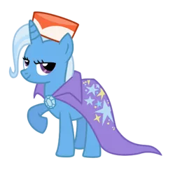 Size: 452x444 | Tagged: safe, artist:drlonepony, derpibooru import, trixie, pony, unicorn, female, hat, implied carrot cake, mare, simple background, solo, transparent background, vector