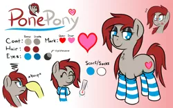 Size: 1200x750 | Tagged: annoyed, artist:glimglam, blushing, boop, clothes, cute, derpibooru import, eyeshadow, lidded eyes, makeup, oc, oc:ponepony, reference sheet, safe, scarf, scrunchy face, socks, striped socks, unofficial characters only