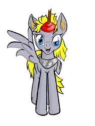 Size: 1818x2400 | Tagged: 2017 community collab, artist:ciaran, cute, derpibooru community collaboration, derpibooru import, fake alicorn, looking at you, oc, oc:gallant aura, plungercorn, safe, simple background, smiling, solo, transparent background, unofficial characters only, wing hands