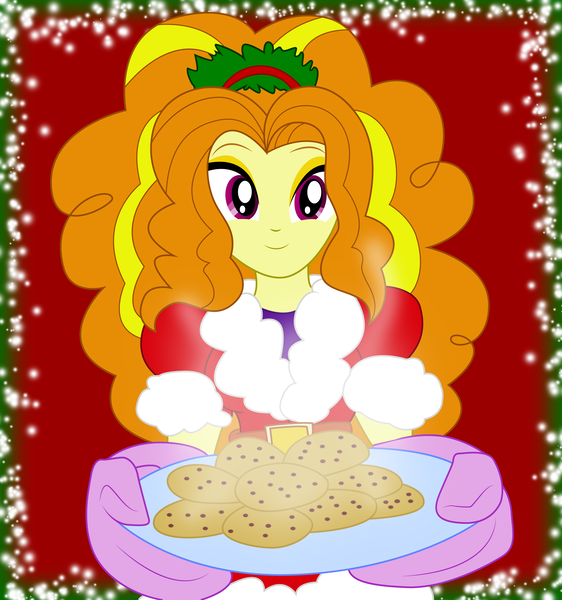 Size: 2722x2907 | Tagged: safe, artist:zefrenchm, derpibooru import, adagio dazzle, equestria girls, christmas, cookie, cute, food, looking at you, solo