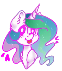 Size: 382x437 | Tagged: safe, artist:smallcrybaby, derpibooru import, princess celestia, pony, chest fluff, female, mare, sillestia, silly, simple background, solo, tongue out, transparent background