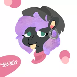 Size: 500x500 | Tagged: safe, artist:jodi sli, derpibooru import, oc, oc:amanda nour, unofficial characters only, earth pony, pony, bust, clothes, female, hat, lineless, mare, portrait, scarf, simple background, solo, text