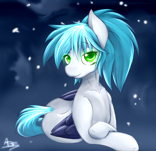 Size: 3100x3000 | Tagged: safe, artist:larkdraws, derpibooru import, oc, oc:star chaser, unofficial characters only, pegasus, pony, female, mare, prone, solo