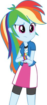 Size: 184x405 | Tagged: safe, artist:stacyhirano34, derpibooru import, rainbow dash, equestria girls, clothes, compression shorts, confused, crossed arms, inkscape, simple background, skirt, solo, transparent background, vector