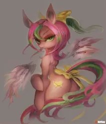 Size: 1275x1500 | Tagged: suggestive, artist:girlsay, derpibooru import, oc, oc:precious metal, unofficial characters only, pegasus, pony, bedroom eyes, bow, eyeshadow, female, floating wings, hair bow, looking at you, makeup, patreon, patreon logo, plot, smiling, solo, solo female
