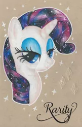 Size: 1024x1578 | Tagged: artist:1049286, bust, derpibooru import, galaxy mane, portrait, rarity, safe, solo, watermark