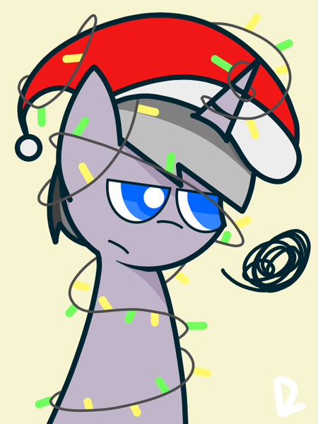 Size: 600x800 | Tagged: safe, artist:dragonluncher, derpibooru import, oc, oc:presto, unofficial characters only, pony, unicorn, christmas, festive, solo