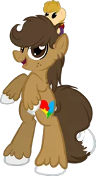 Size: 1200x2212 | Tagged: safe, artist:binkyt11, derpibooru import, oc, oc:binky, unofficial characters only, earth pony, pony, 2017 community collab, derpibooru community collaboration, bipedal, looking at you, plushie, rayman, rearing, simple background, smiling, solo, transparent background, unshorn fetlocks