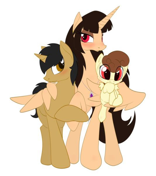 Size: 2222x2500 | Tagged: safe, artist:miniferu, derpibooru import, oc, oc:handy hoofs, oc:shiny smiley, oc:spring beauty, unofficial characters only, alicorn, pegasus, pony, unicorn, 2017 community collab, derpibooru community collaboration, alicorn oc, baby, baby pony, family, female, filly, married, married couple, offspring, parent:oc:handy hoofs, parent:oc:spring beauty, parents:oc x oc, parents:springhoofs, simple background, springhoofs, transparent background