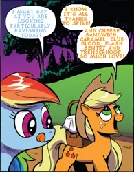 Size: 281x360 | Tagged: applejack, applejack gets all the stallions, applespike, artist:andypriceart, bluejack, carajack, cheesejack, comic, derpibooru import, edit, flashjack, idw, implied appledash, male, rainbow dash, safe, shipping, straight, text edit, trenderjack