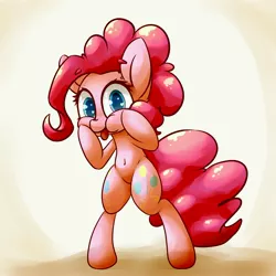 Size: 5000x5000 | Tagged: safe, artist:bloodatius, derpibooru import, pinkie pie, pony, abstract background, absurd resolution, belly button, bipedal, cheek squish, colored pupils, cute, diapinkes, ear fluff, heart eyes, looking at you, ponk, silly, silly pony, solo, squishy cheeks, tongue out, wingding eyes