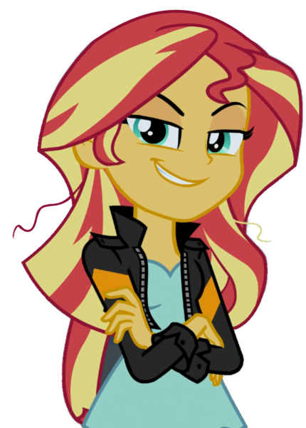 Size: 1888x2634 | Tagged: safe, artist:leirbag-an, derpibooru import, sunset shimmer, equestria girls, friendship games, clothes, crossed arms, jacket, leather jacket, simple background, smirk, smug, smugset shimmer, solo, transparent background, vector