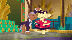 Size: 600x337 | Tagged: safe, derpibooru import, screencap, betty hoof, ponified, pony, dungeons and discords, animated, betty boop, bloomers, bracelet, clothes, dancing, dress, flapper, garter, gif, jewelry, slowed down, spinning, tuxedo