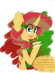 Size: 2400x3200 | Tagged: artist:xxsunsetshimmer23xx, christmas, derpibooru import, holly, magical lesbian spawn, oc, offspring, parents:sunsetsparkle, parent:sunset shimmer, parent:twilight sparkle, safe, solo, unofficial characters only