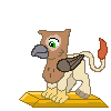 Size: 100x100 | Tagged: safe, artist:icaron, derpibooru import, oc, oc:arvid, unofficial characters only, gryphon, animated, gif, gold, inanimate tf, petrification, pixel art, solo, sprite, statue, transformation