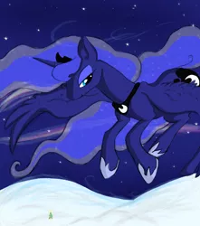 Size: 1080x1224 | Tagged: artist needed, derpibooru import, flying, night, practice drawing, princess luna, safe, snow, solo, stars