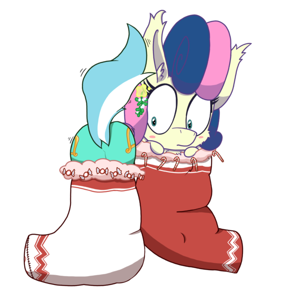 Size: 2001x2001 | Tagged: suggestive, artist:dragonpone, derpibooru import, bon bon, lyra heartstrings, sweetie drops, ass up, blush sticker, blushing, both cutie marks, butt shake, candy, candy cane, cheek fluff, chest fluff, christmas stocking, dock, ear fluff, female, food, kiss my ass, lesbian, levitation, lyrabon, magic, mints, mistletoe, mistletoe abuse, plot, shipping, simple background, telekinesis, transparent background, wide eyes