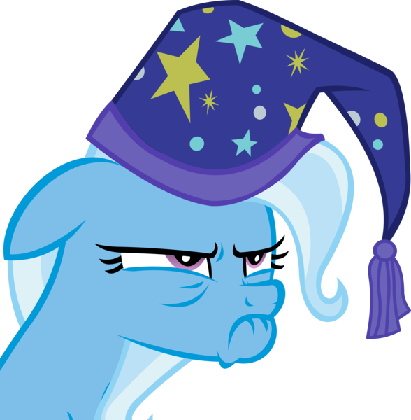 Size: 11075x11298 | Tagged: safe, artist:cyanlightning, derpibooru import, trixie, pony, unicorn, to where and back again, .svg available, absurd resolution, faic, female, grumpy, hat, mare, nightcap, simple background, sleepy, solo, transparent background, trixie's nightcap, unamused, vector