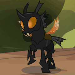 Size: 250x250 | Tagged: animated, changeling, club can't handle me, color cycling, colored, color edit, dancing, derpibooru import, edit, edited screencap, editor:watermelon changeling, gif, hue, party hard, raveling, safe, screencap, solo, spread wings, thorax, to where and back again, wat