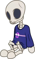 Size: 963x1586 | Tagged: safe, artist:badumsquish, derpibooru import, 2017 community collab, derpibooru community collaboration, bone, clothes, dead, shirt, simple background, sitting, skeleton, solo, t-shirt, transparent background