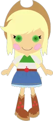 Size: 1024x2328 | Tagged: safe, artist:ra1nb0wk1tty, derpibooru import, applejack, equestria girls, cute, doll, jackabetes, lalaloopsy, simple background, solo, toy, transparent background