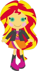 Size: 1024x1886 | Tagged: dead source, safe, artist:ra1nb0wk1tty, derpibooru import, sunset shimmer, equestria girls, cute, doll, lalaloopsy, shimmerbetes, simple background, solo, toy, transparent background