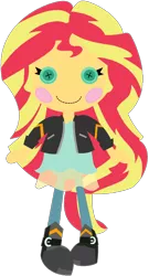 Size: 1024x1892 | Tagged: dead source, safe, alternate version, artist:ra1nb0wk1tty, derpibooru import, sunset shimmer, equestria girls, crossover, cute, doll, lalaloopsy, shimmerbetes, simple background, solo, toy, transparent background