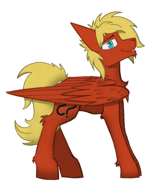 Size: 3134x3869 | Tagged: safe, artist:wingedthoughts, derpibooru import, oc, oc:gabriel titanfeather, oc:patches, unofficial characters only, pegasus, pony, 2017 community collab, derpibooru community collaboration, lidded eyes, looking at you, simple background, smiling, solo, transparent background