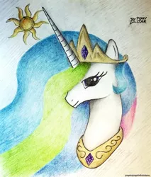 Size: 1955x2296 | Tagged: artist:ponystarpony, bust, derpibooru import, portrait, princess celestia, safe, solo, traditional art