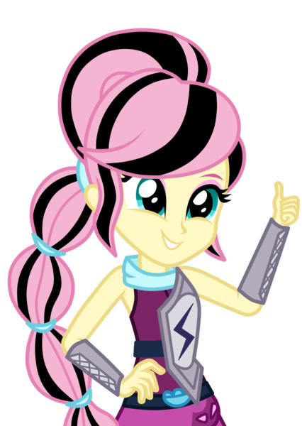 Size: 1240x1748 | Tagged: safe, artist:mixiepie, derpibooru import, fluttershy, equestria girls, friendship games, alternate hairstyle, alternate universe, archery, clothes, emoshy, simple background, smiling, solo, thumbs up, transparent background