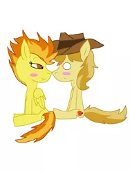 Size: 1024x1365 | Tagged: artist:huskyrbtorchick, braeburn, derpibooru import, male, safe, shipping, spitburn, spitfire, straight